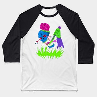 Crazy Insane Skull Baseball T-Shirt